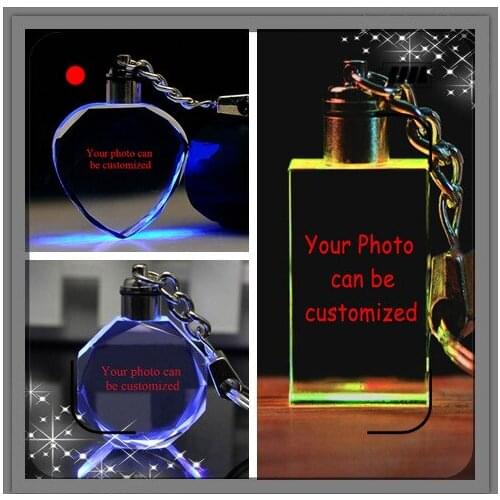 COSANER 3style Anime Customized LED Key Chains Keyring Crystal Keychain Light Keyholder Unisex Gifts