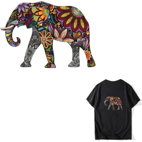 Cosbill Beautiful Animal Patches On Clothes A-level Washable Women T-shirt Iron On Transfer Elephant Decoration Applique Y-036