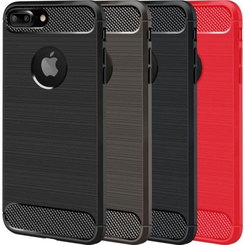 For iPhone X 7 Case Carbon Fiber Case For iPhone 8 8 Plus Silicone Anti-knock Mobile Phone Bags & Cases For iPhone 6 6s Soft