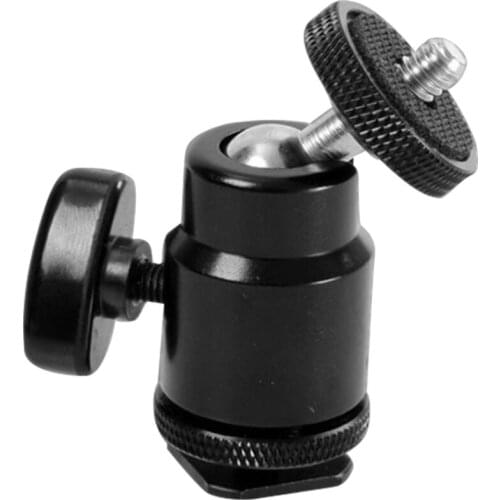 For Camera Tripod LED Light Flash Bracket Holder Mount 1/4 Hot Shoe Adapter Cradle Ball Head with Lock