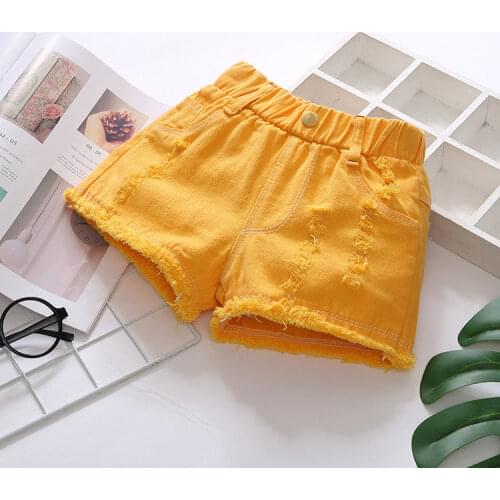 Korean girl denim shorts new white childrens pants summer P164
