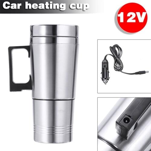 12V Electric Coffee Maker Teapot Car Heating Kettle Stainless Steel Heater Water Bottle Tea Pot Vehicle Heating Cup for Camping