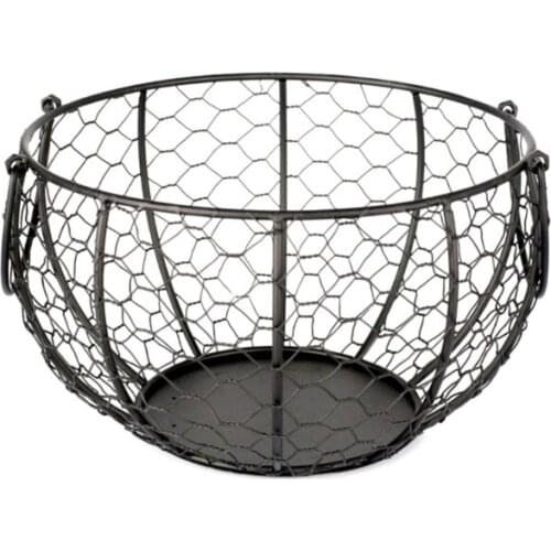 Egg Basket Kitchen Storage Metal Wire Egg Basket Farm Chicken Cover Egg Holder Organizer Nordic Snack Fruit Container