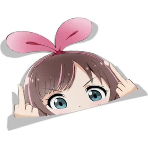 Creative Funny Poking Out Cute Beauty Head Car-Styling Stickers Decals Motorcycle Waterproof Window Sticker PVC 13cm X 10.3cm