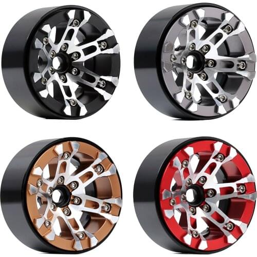 Metal 4PCS Wheel 2.0" BEADLOCK Rims for 1/10 RC Crawler Car Axial SCX10 90046 SCX10 III AXI03007 TRAXXAS TRX4 Wheel Parts