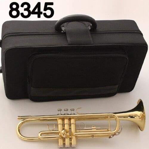 Music Fancier Club Bb Trumpet 8345 Gold Lacquer Music Instruments Profesional Trumpets Student Included Case Mouthpiece
