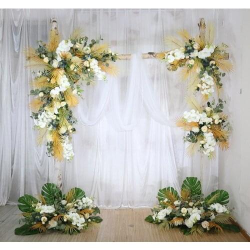 Customize Wedding white arches flower arrangement floral set outdoor wedding decoration shop window Display decoration flower