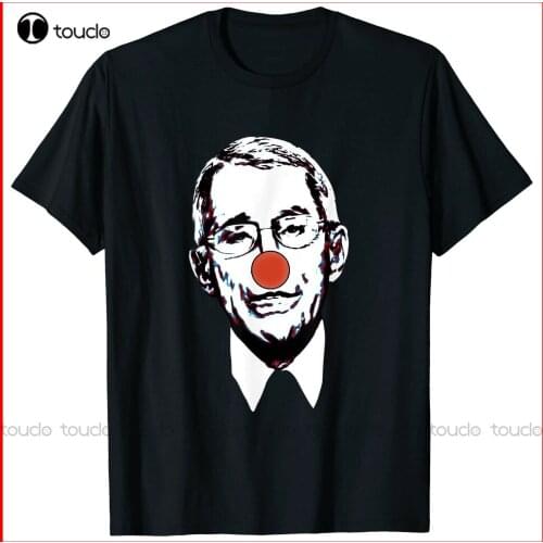 New Fauci The Clown Black Cotton T-Shirt s-5xl Cotton Tee Shirt mens beach shirts Unisex