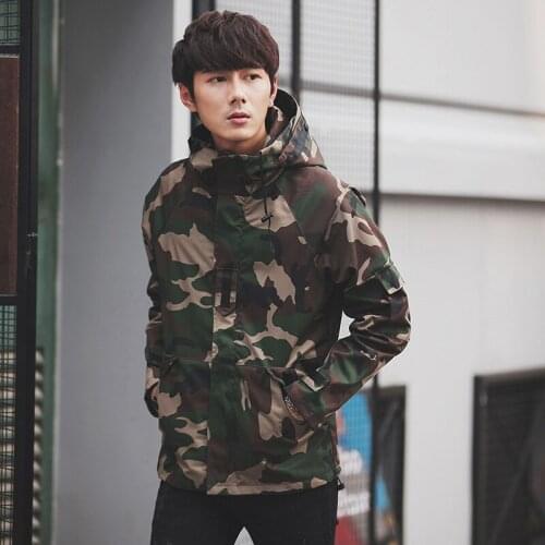 2019 New Arrival Hoody Camouflage Jacket Men Fashion Casual Military Windbreaker Tactical Coat Spring Autumn