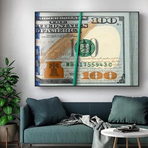 New Canvas Posters Modern Money Dollars Wall Art Canvas Painting Posters and Prints Wall Picture for Living Room Home Decoration