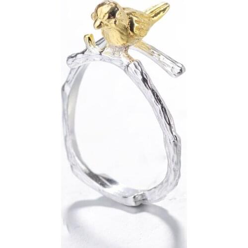 New Handmade silver plated rings brand Creative cute bird Ring opening fashion rings for women Free shipping love girl Ring