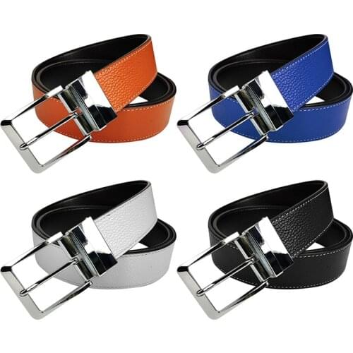 New Luxury Designer Smooth Buckle Men Belts High Quality Male Genuine Real Leather Mens Belt for Men Men Jeans Waist Belts