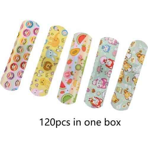 120pcs Cartoon Bandage Waterproof Wound Adhesive Bandages Cute Dustproof Breathable First Aid Medical Treatment For Children