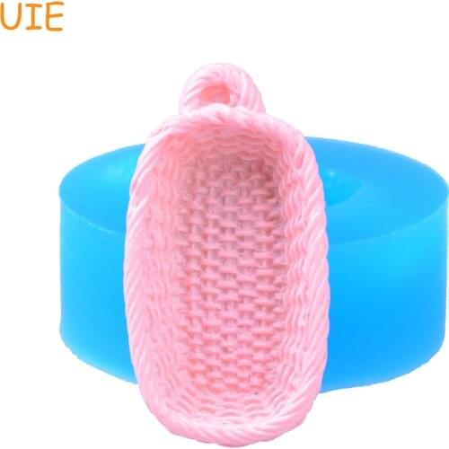 PYL193U Miniature Food Basket Silicone Moulds Cake 43mm - Candle Charms Polymer Clay Mould, Cake Decorating Tools