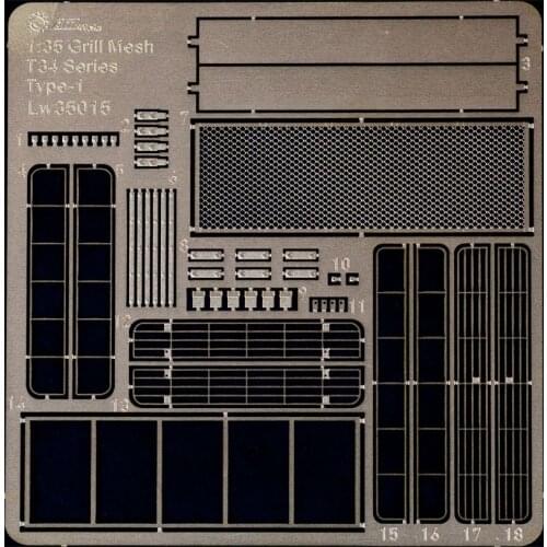 AM-WORKS LW35015 1/35 Grill Mesh for Dragon/Tamiya T-34 Type I - Upgrade Detail Set