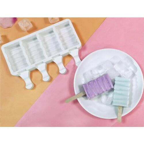 4 Cavity Block Shape Ice Cream Mould Long Shape Ice Cream Silicone Mold DIY Ice Cream Making Mold Ice Cream