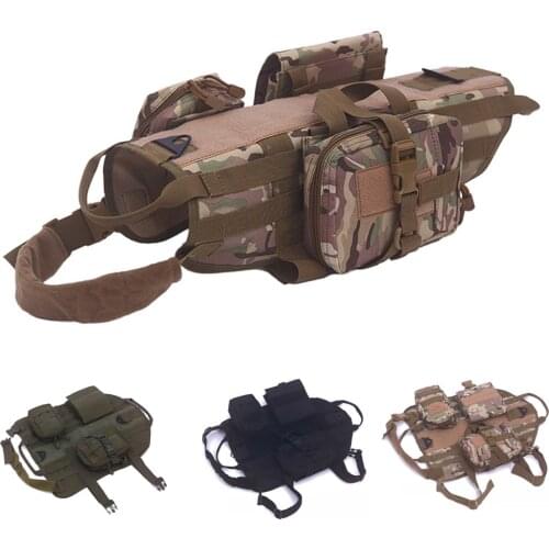 Walking Hiking Hunting Tactical Military Pet Vest Harness Nylon Dog Vest Outdoor Military Training for Pets
