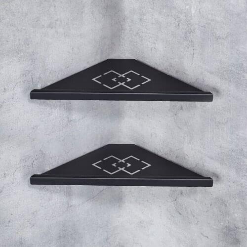 Bathroom Kitchen Corner Shelves Black 304 Stainless Steel Wall Shelf Shower Shampoo Cosmetic Storage Bathroom Accessories