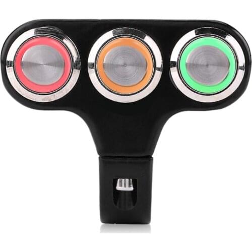 Universal Motorcycle Handlebar Switch Horn Engine Power Button Switch Headlight Brake Fog Light Start Kill Switch with LED Light