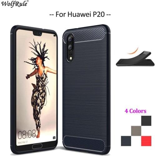 WolfRule For Cover Huawei P20 Case Shockproof Soft Silicone TPU Rugged Brush Phone Case For Huawei P20 Cover Shell 5.8