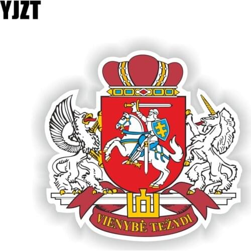 YJZT 12.2CM*11.7CM Personality Car Sticker Lithuania Coat of Arms Helmet Motorcycle Decal 6-2035