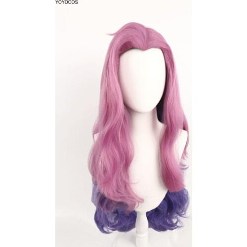 YOYOCOS LOL Cosplay Seraphine Cosplay Wig 80CM Long Curly Hair Gradient Matt Heat Resistant Synthetic Hair Halloween Party