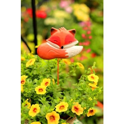 Iron Miniature Fox Gardening Plugin Retro Ornaments American Country Garden Decoration Outdoor