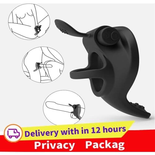 Vibrator Male Penis Rings Delay Ejaculation Penis Vibrating Cock Ring Clitoral Erotic Adult Sex Toys for Men Male Masturbator