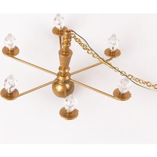 1Set Scaled Model Toy Gift for Toddler Dollhouse Furniture Set Vintage Miniature Ceiling Lamp Interactive Play House