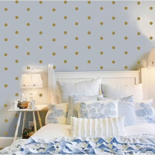 120pcs/set Gold Dot Wall Stickers Vinyl Wall Decals Decor Kids Room Wallpaper High Quality Wall Tattoo Home Design Mural SA516