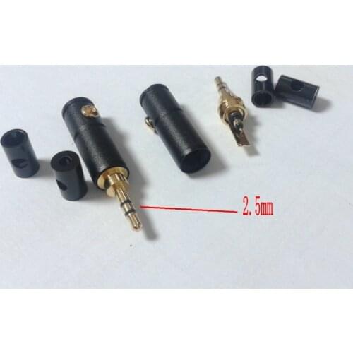 2pcs Gold plated 2.5mm stereo Male Repair headphone Jack Plug Audio Soldering New