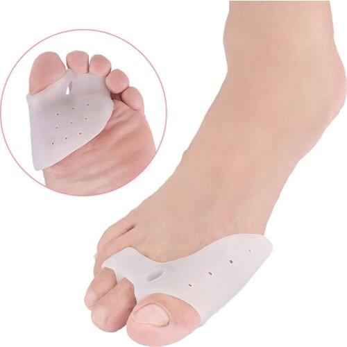 2Pcs Silicone Gel Foot Fingers Toe Separator Feet Care Tools Splint Straightener Corrector Hallux Valgus Massager
