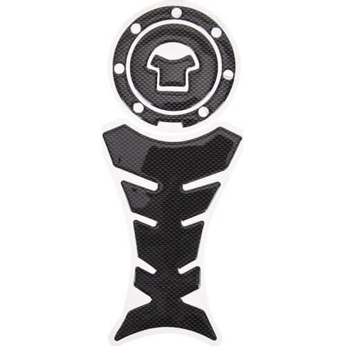 2x Motorcycle Carbon Fiber Tank Pad Protector Sticker For Honda Yamaha Kawasaki Suzuki Ducati Universal Fishbone