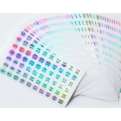 3/1pc Number Sticker Label 1-120/121-180/181-300 For Nail Polish Color Gel Varnish Marking Numbering Digital Label Manicure Tool