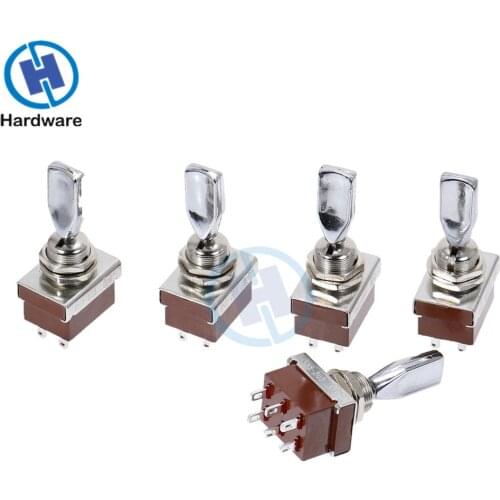 5pcs KN3-203 Rocker Latching Toggle Switch 3 Positions ON-OFF-ON 3A/250V Handle Switch 6pins