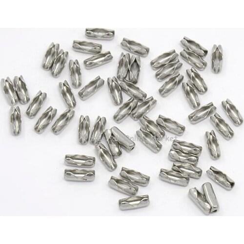 500pcs Fit for 2.5mm Ball Chain 304 Stainless Steel Ball Chain Connectors for Jewelry Making DIY Bracelet Necklace