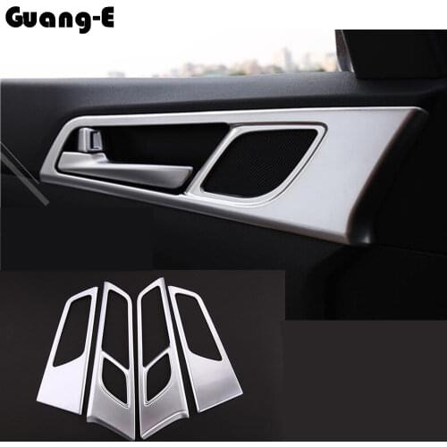 Car Protection Detector Sticks Trim ABS Chrome Car Door Inner Built Handle Bowl 4pcs For Hyundai Tucson 2015 2016 2017 2018