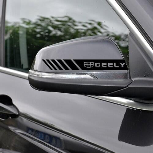 Car styling 2pcs Decal Stripe Rearview Mirror Decoration Sticker For Geely Emgrand 7 X7 EC7 Atlas Boyue CK2 GC6 Parts LC