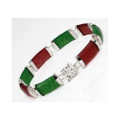 Free shipping Beautiful red green stone Bracelet mix colour