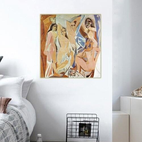 Citon Pablo Picasso《The Ladies of Avignon》Canvas Oil Painting Abstract Painting Decorative Picture Wall Decor Home Decoration
