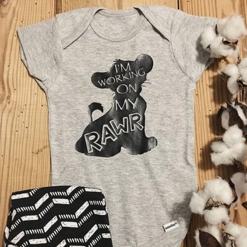 DERMSPE 2019 New Boys Girls Casual Summer Baby Boy Girl Short Sleeve Letter Print Cute Jumpsuit Romper Newborn Baby Clothes Gray