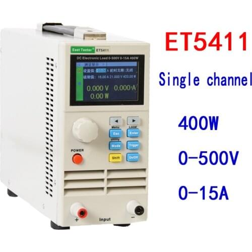 ET5411 Programmable Professional Battery Tester DC Electronic Load Battery Capacity Tester 400W 500V15A RS485/232 High Precision