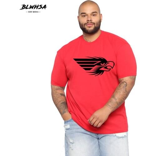 BLWHSA Eagle Head Printed T Shirt Men Cartoon Fashion Short Sleeve Funny T-shirt Hip Hop Black Eagle Printing Men Shirt Clothing