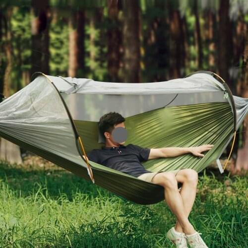 Outdoor Hammock Travel Camping Garden Mosquito Net Hammock Portable Sleeping Hanging Bed Anti-mosquito Single Double Hammock