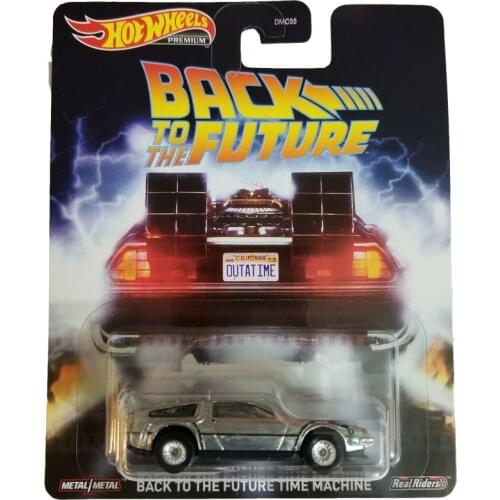 Hot Wheels 1/64 Car Back to the Future Time Machine Movie Real Rides Metal Diecast Model Car