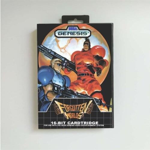 Forgotten Worlds - USA Cover With Retail Box 16 Bit MD Game Card for Sega Megadrive Genesis Video Game Console