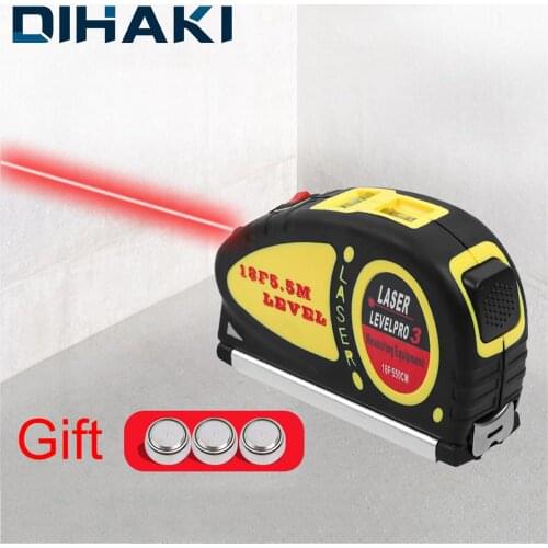 5.5M Tape Measure with Infrared Laser Level Flexible Rule Measuring Reel Band Roll Tape Aluminum Alloy Metric/Inch Waterproof