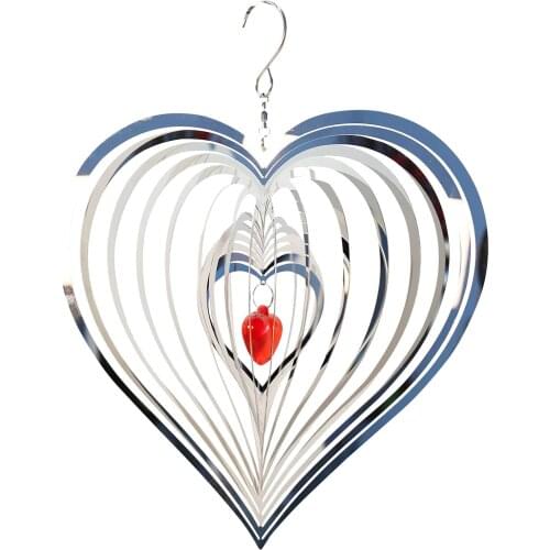 Beating Heart Stereo Rotary Wind Chime Wind Spinner 3D Flowing Light Effect Decor Church Garden Porch Balcony Garden Decor