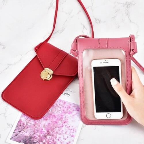 Touch Screen Cell Phone Purse Pocket Smartphone Wallet Shoulder Strap Handbag Women Mini Storage Bag For Iphone X S10 Huawei P20