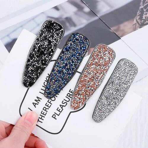Square Bling Crystal Hairpins for Women Girls Rhinestone Hairpins Pearl Hair Clips Barrette Headwear Hair Accessories